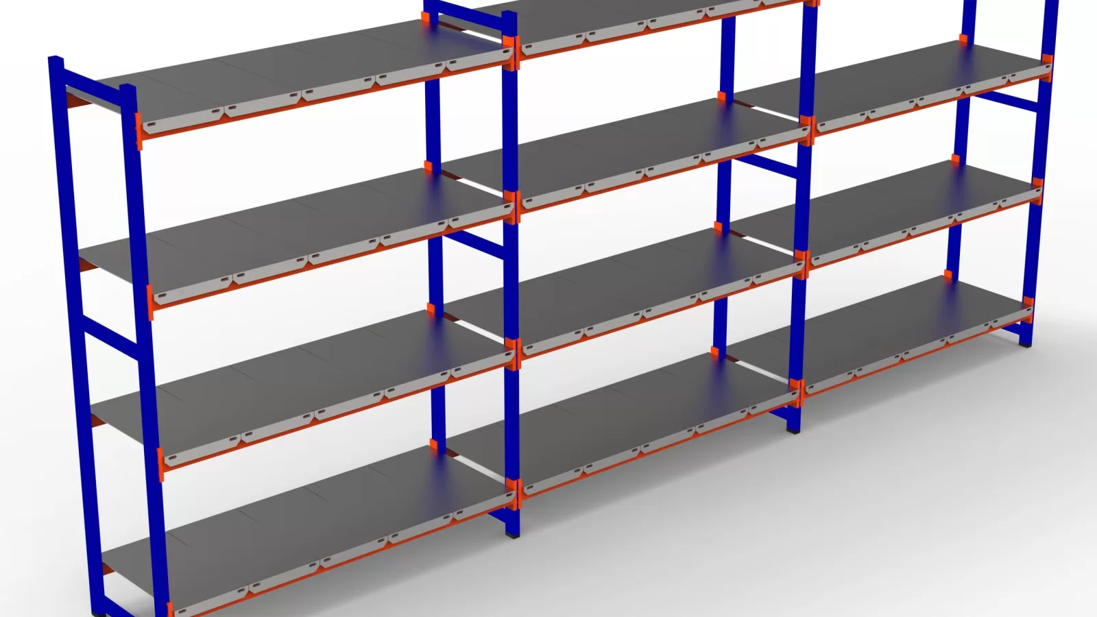 3’Lü Depo Rafı. 4 Katlı150-300 Kg Taşıma Kapasiteli H. Rack