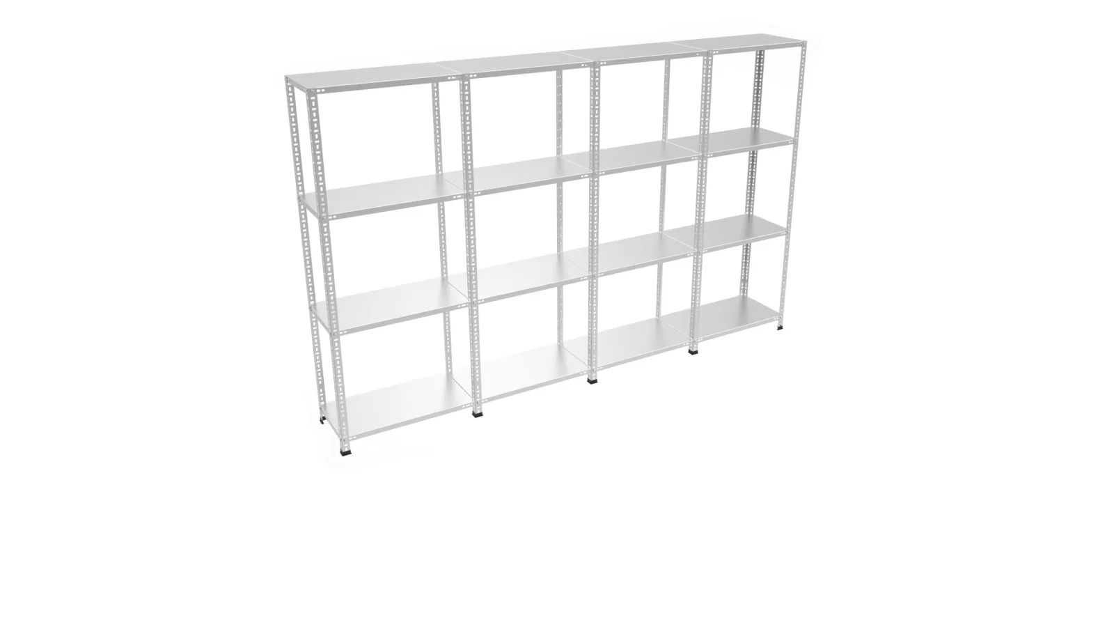 4’Lü Bitişik 4 Katlı  Galvaniz Çelik Dosya, Arşiv, Depo Rafı