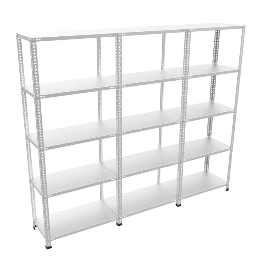 3’Lü Bitişik 5 Katlı  Galvaniz Çelik Raf. Dosya, Depo Rafı