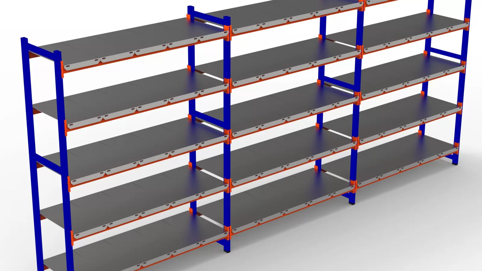 3’Lü Depo Rafı. 150-300 Kg Taşıma Kapasiteli 5 Katlı  H. Rack