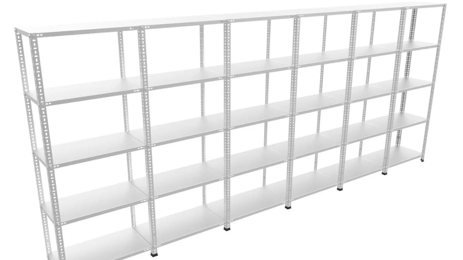 6’Lı Bitişik 5 Katlı Galvaniz Çelik Raf. Dosya, Depo Raf