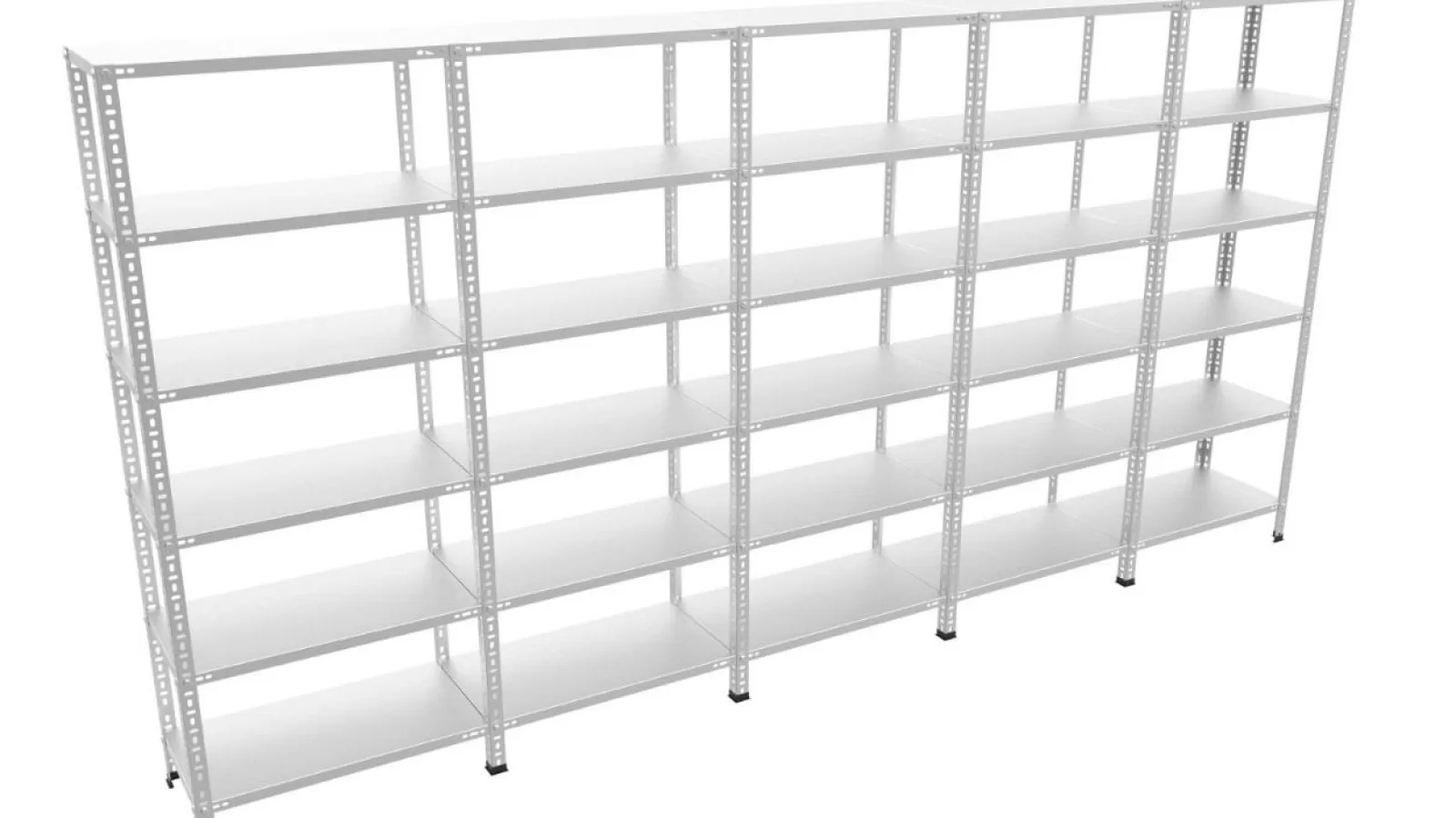 5’Li Bitişik 6 Katlı  Galvaniz Çelik Raf. Dosya, Depo Raf