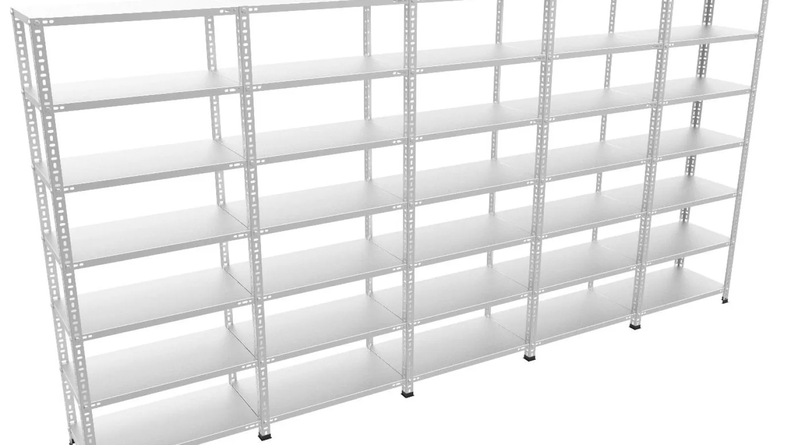 5’Li Bitişik 7 Katlı  Galvaniz Çelik Raf. Dosya, Depo Raf