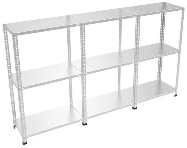 3'lü 3 Kat Galvaniz Çelik Raf